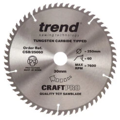 Trend CSB/25060 CraftPro Saw Blade 250mm X 30mm X 60T