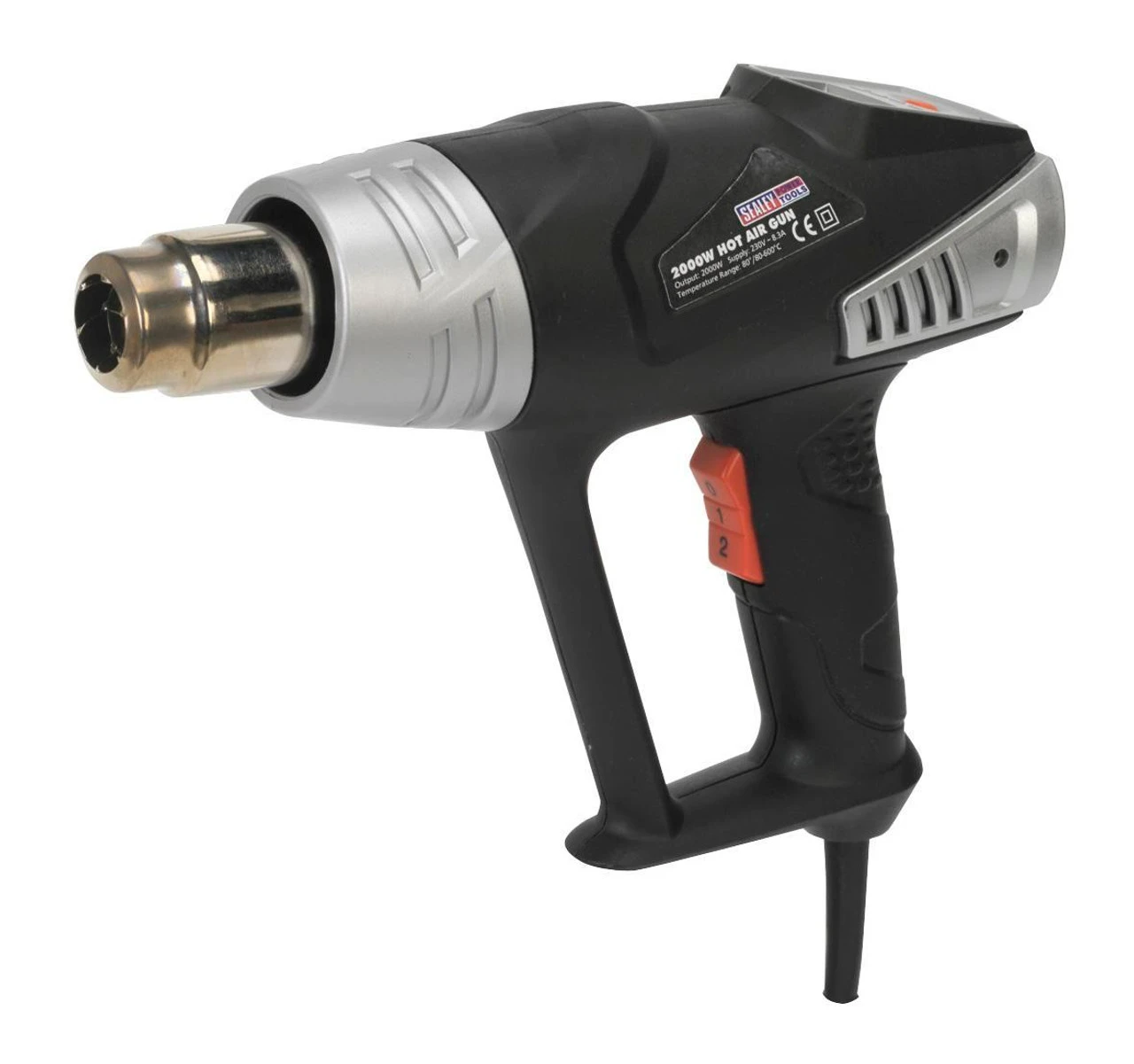 Sealey HS104K Deluxe Hot Air Gun Kit With LED Display 2000W 80-600°C (240V) 3 Sealey HS104K Deluxe Hot Air Gun Kit With LED Display 2000W 80-600°C (240V)