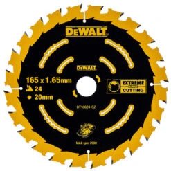 Dewalt DT10624 Extreme Framing Circular Saw Blade For Wood 165 X 20mm X 24T