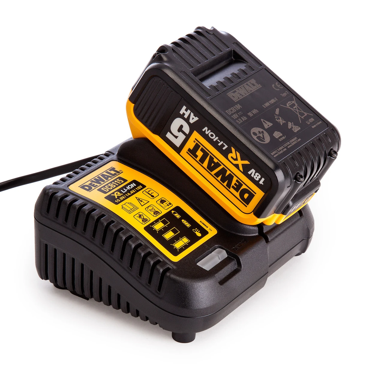 Dewalt 18V DCB184 5.0Ah Battery & DCB115 Charger Set 4 Dewalt 18V DCB184 5.0Ah Battery & DCB115 Charger Set - Image 2