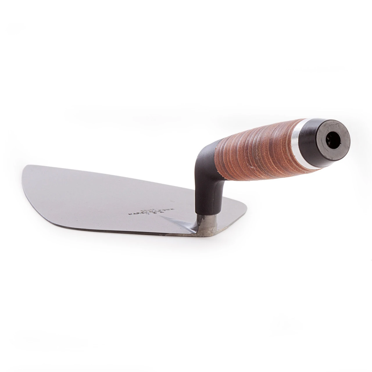 Marshalltown M3411L 34L 11in Wide London Pattern Brick Trowel Leather Handle 4 Marshalltown M3411L 34L 11in Wide London Pattern Brick Trowel Leather Handle - Image 2