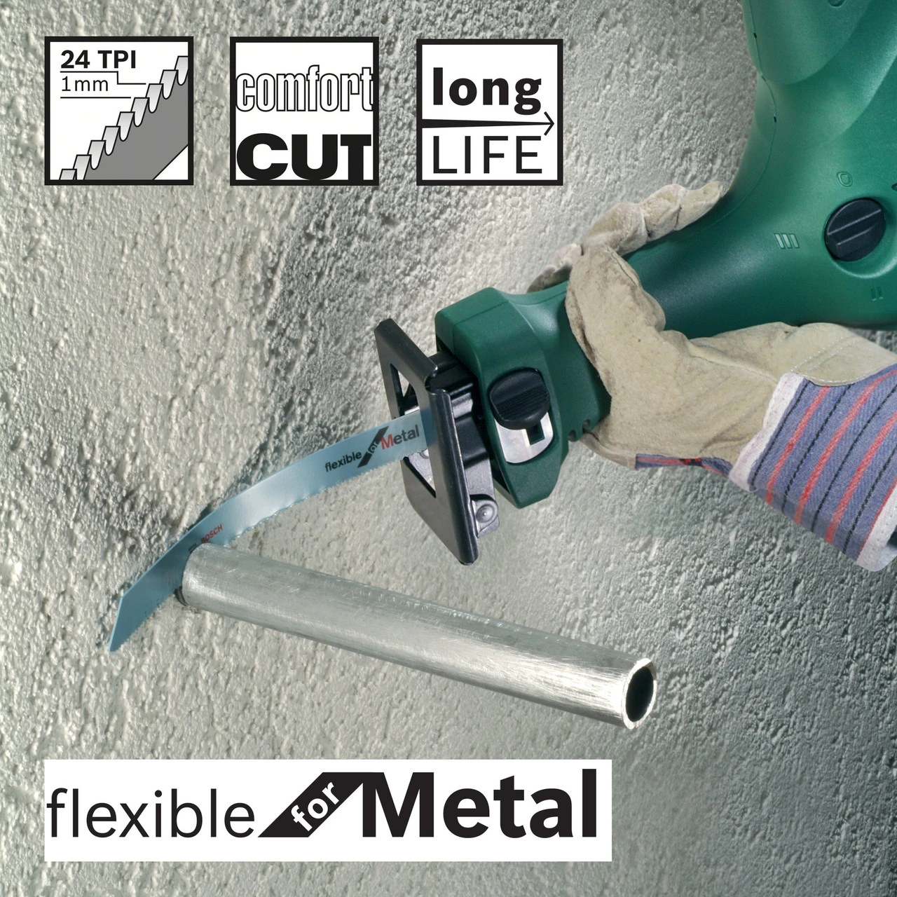 Bosch S1122AF (2608656018) Reciprocating Saw Blades For Metal 225mm (Pack Of 5) 5 Bosch S1122AF (2608656018) Reciprocating Saw Blades For Metal 225mm (Pack Of 5) - Image 3