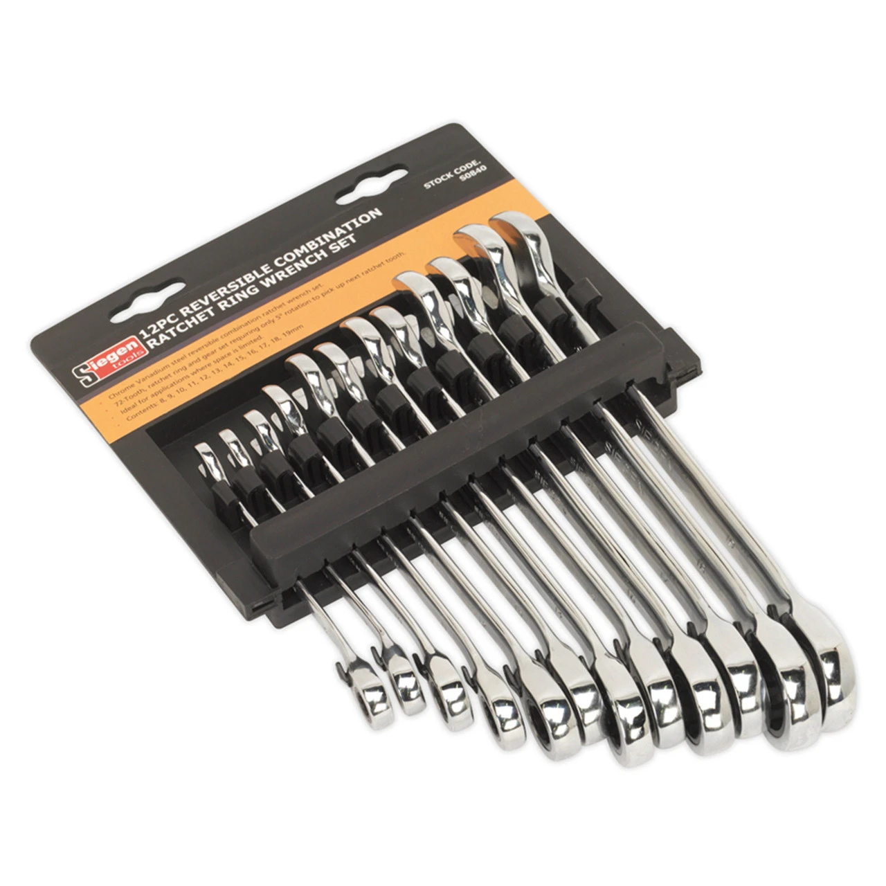 Sealey S0840 Reversible Combination Spanner Set (12 Piece) 4 Sealey S0840 Reversible Combination Spanner Set (12 Piece) - Image 2