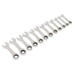 Siegen S0633 Stubby Ratchet Combination Spanner Set (12 Piece)