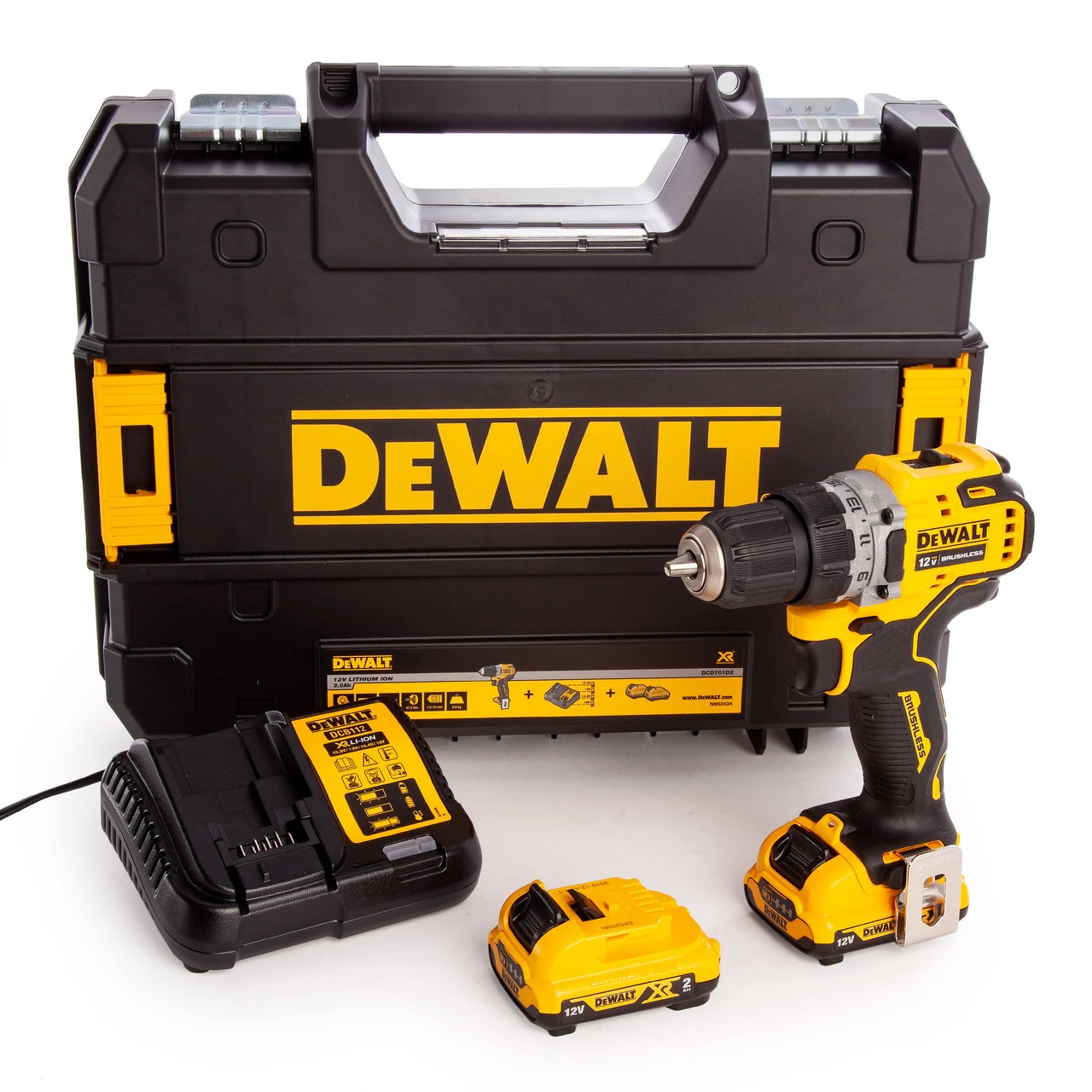 Dewalt DCD701 12V XR Brushless Sub-Compact Drill Driver (2 X 2.0Ah Batteries) 4 Dewalt DCD701 12V XR Brushless Sub-Compact Drill Driver (2 X 2.0Ah Batteries) - Image 2