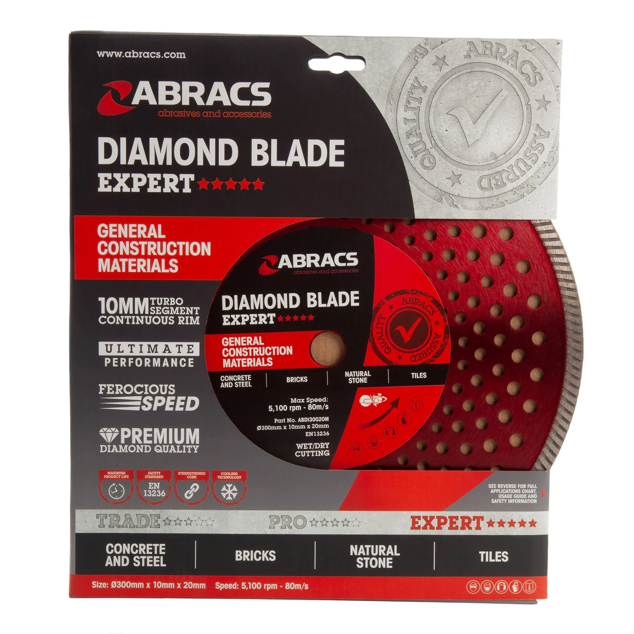 Abracs ABDI30020M Expert General Construction Diamond Blade 300mm X 10mm X 20 Mm 4 Abracs ABDI30020M Expert General Construction Diamond Blade 300mm X 10mm X 20 Mm - Image 2