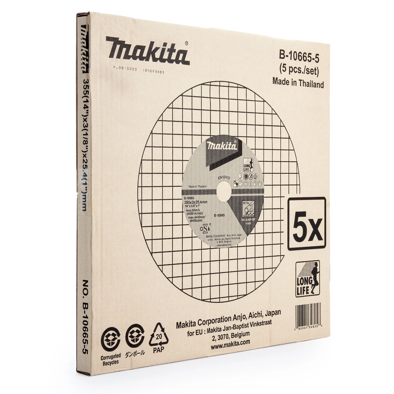 Makita B-10665-5 Cut-Off Wheel 355mm X 3mm X 25.4mm (Pack Of 5) 5 Makita B-10665-5 Cut-Off Wheel 355mm X 3mm X 25.4mm (Pack Of 5) - Image 3