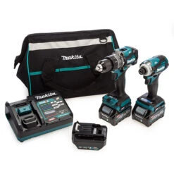 Makita DK0114G202 40Vmax XGT Combi Drill And Impact Driver Twin Pack (2 X 2.5Ah Batteries) In Bag