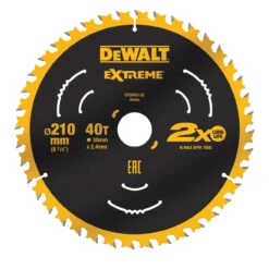 Dewalt DT20433 Extreme Circular Saw Blade For Wood 210 X 30mm X 40T