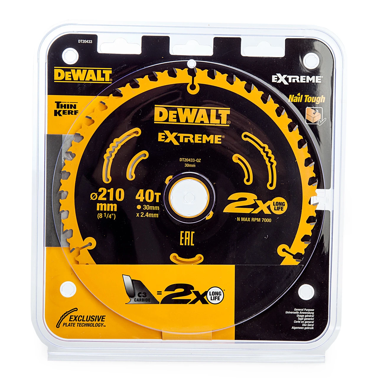 Dewalt DT20433 Extreme Circular Saw Blade For Wood 210 X 30mm X 40T 4 Dewalt DT20433 Extreme Circular Saw Blade For Wood 210 X 30mm X 40T - Image 2