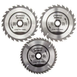 Abracs TCT1653 TCT Circular Saw Blade Triple Pack For Wood 165 X 20mm X 24 & 40T