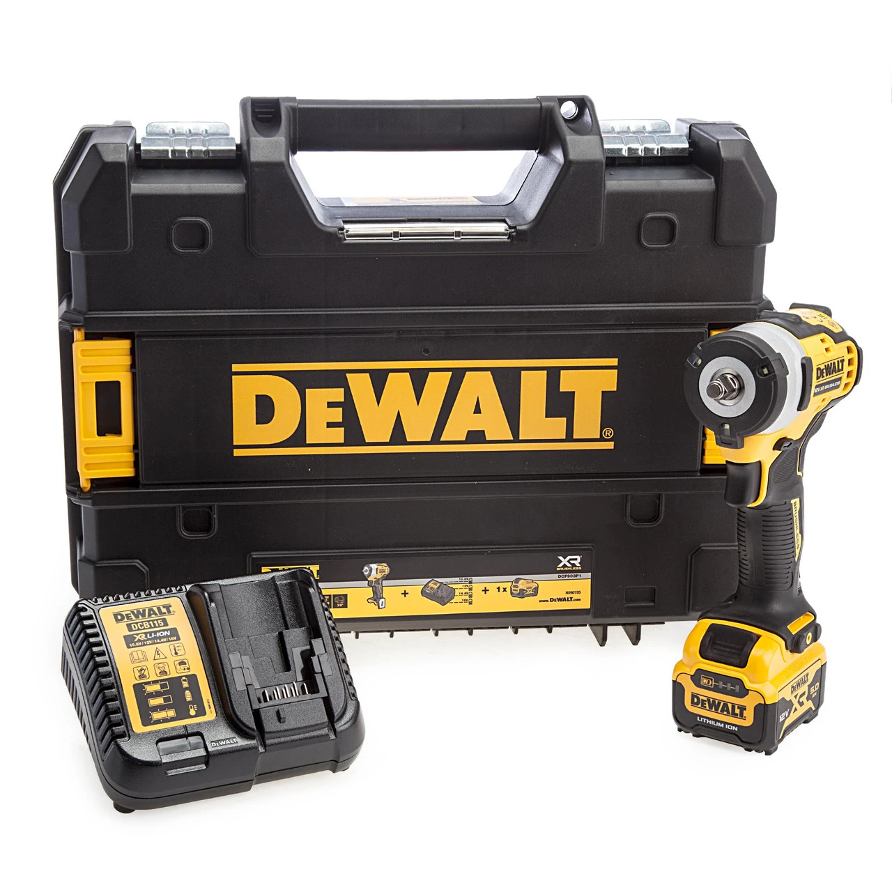 Dewalt DCF903P1 12V XR Brushless 3/8" Impact Wrench (1 X 5.0Ah Battery) 4 Dewalt DCF903P1 12V XR Brushless 3/8" Impact Wrench (1 X 5.0Ah Battery) - Image 2
