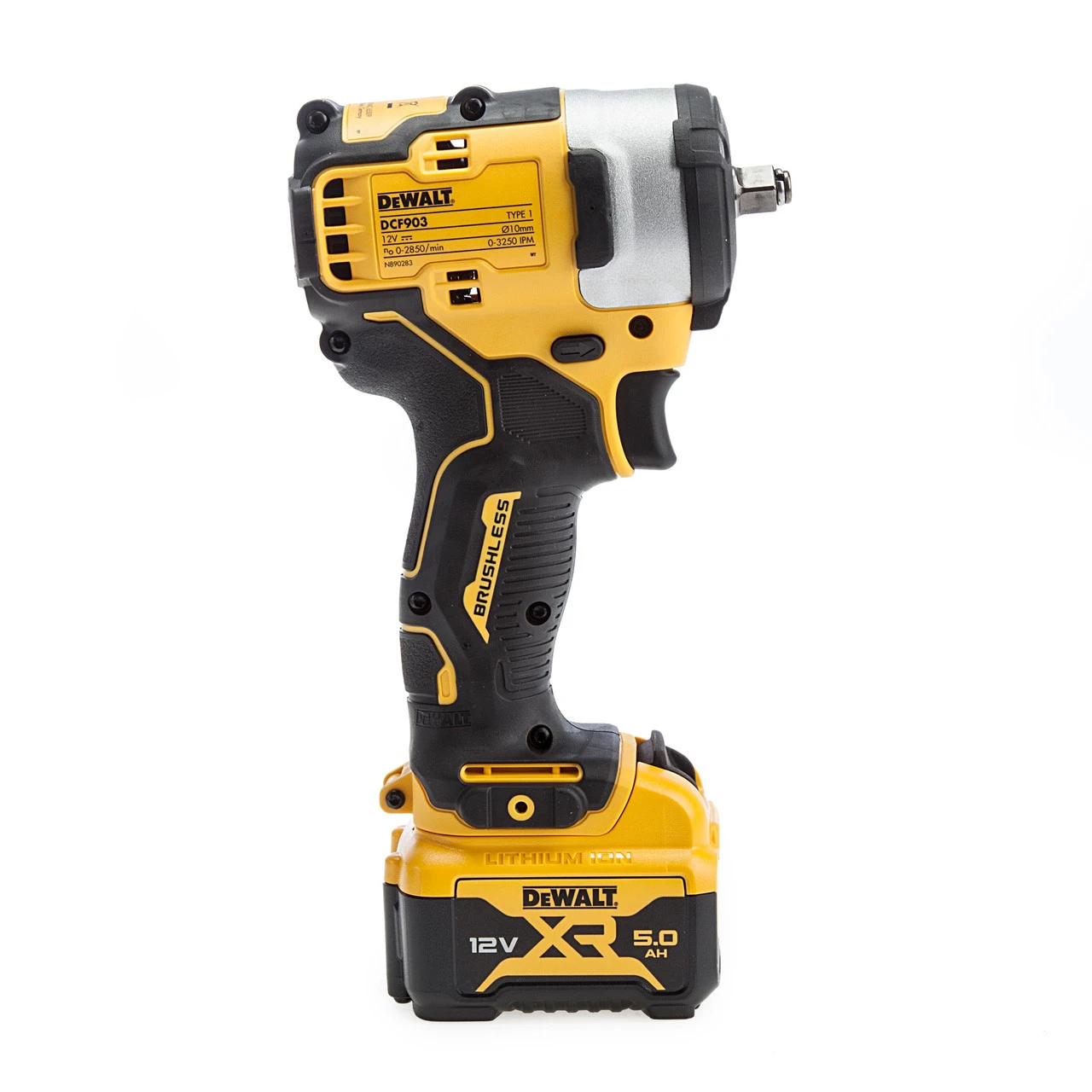 Dewalt DCF903P1 12V XR Brushless 3/8" Impact Wrench (1 X 5.0Ah Battery) 5 Dewalt DCF903P1 12V XR Brushless 3/8" Impact Wrench (1 X 5.0Ah Battery) - Image 3