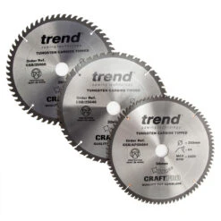 Trend CSB/250/3PK CraftPro Saw Blade 250mm X 48T+60T+84T (Pack Of 3)