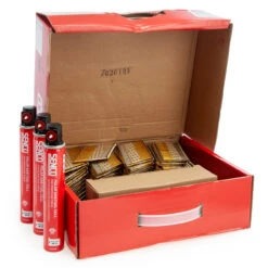 Senco GE55AXBKR-FCB Galvanised Collated Ring Shank Nails 2.87mm X 65mm + 3 Fuel Cells (3300 In Box)