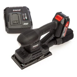 Trend T18S/TSSB 18V Brushless 1/3 Sheet Sander + Charger (1 X 2.0Ah Battery)