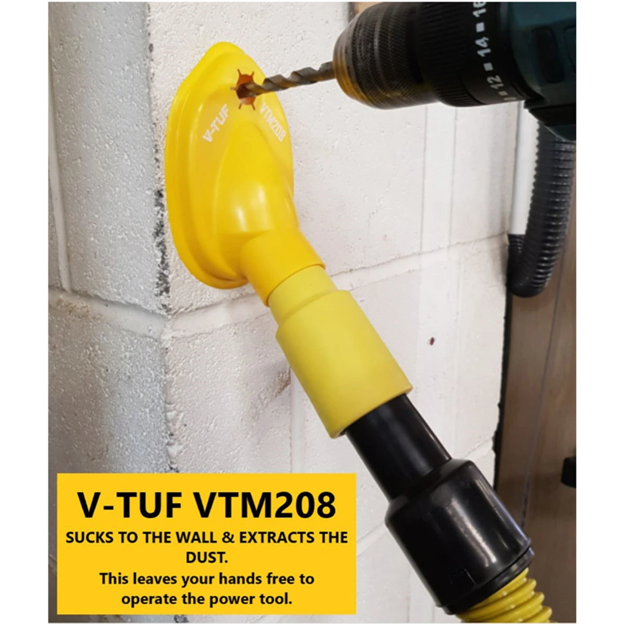 V-TUF VTM208 Drill Pod - 20mm Core Drill Shroud Tool For Dust Free Drilling 5 V-TUF VTM208 Drill Pod - 20mm Core Drill Shroud Tool For Dust Free Drilling - Image 3