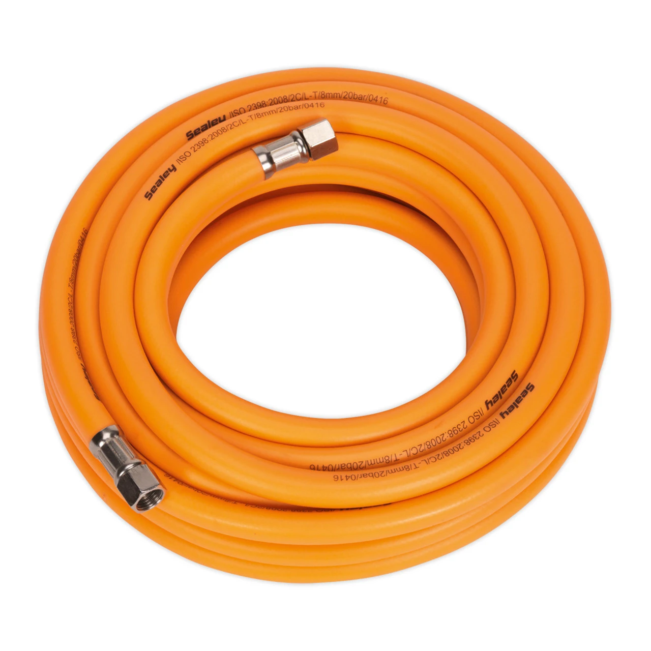 Sealey AHHC10 High-Visibility Hybrid Air Hose With 1/4" BSP Unions 10m X 8mm 3 Sealey AHHC10 High-Visibility Hybrid Air Hose With 1/4" BSP Unions 10m X 8mm