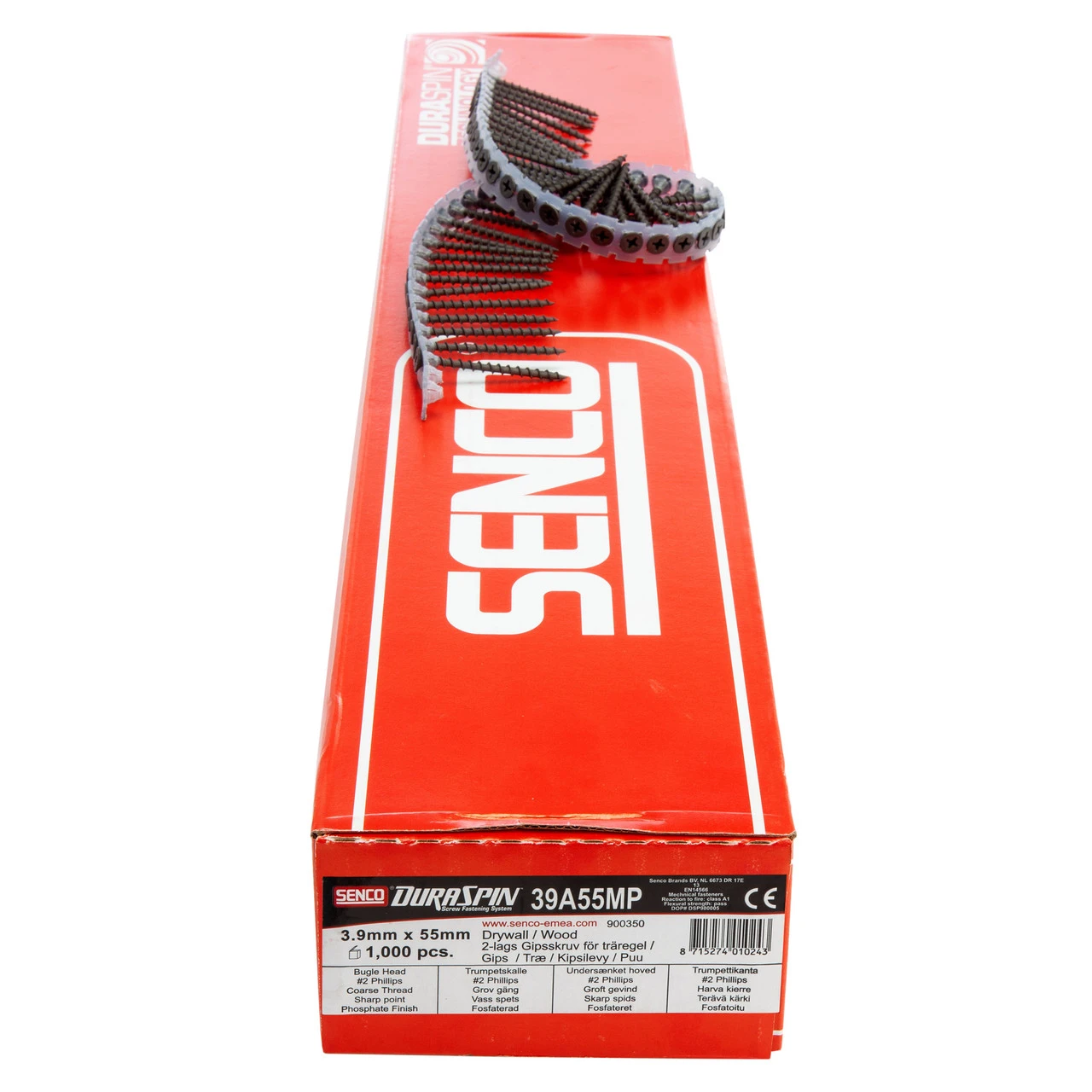 Senco 39A55MP DuraSpin Drywall To Wood Collated Screws 3.9mm X 55mm (1000 In Box) 2 Senco 39A55MP DuraSpin Drywall To Wood Collated Screws 3.9mm X 55mm (1000 In Box)