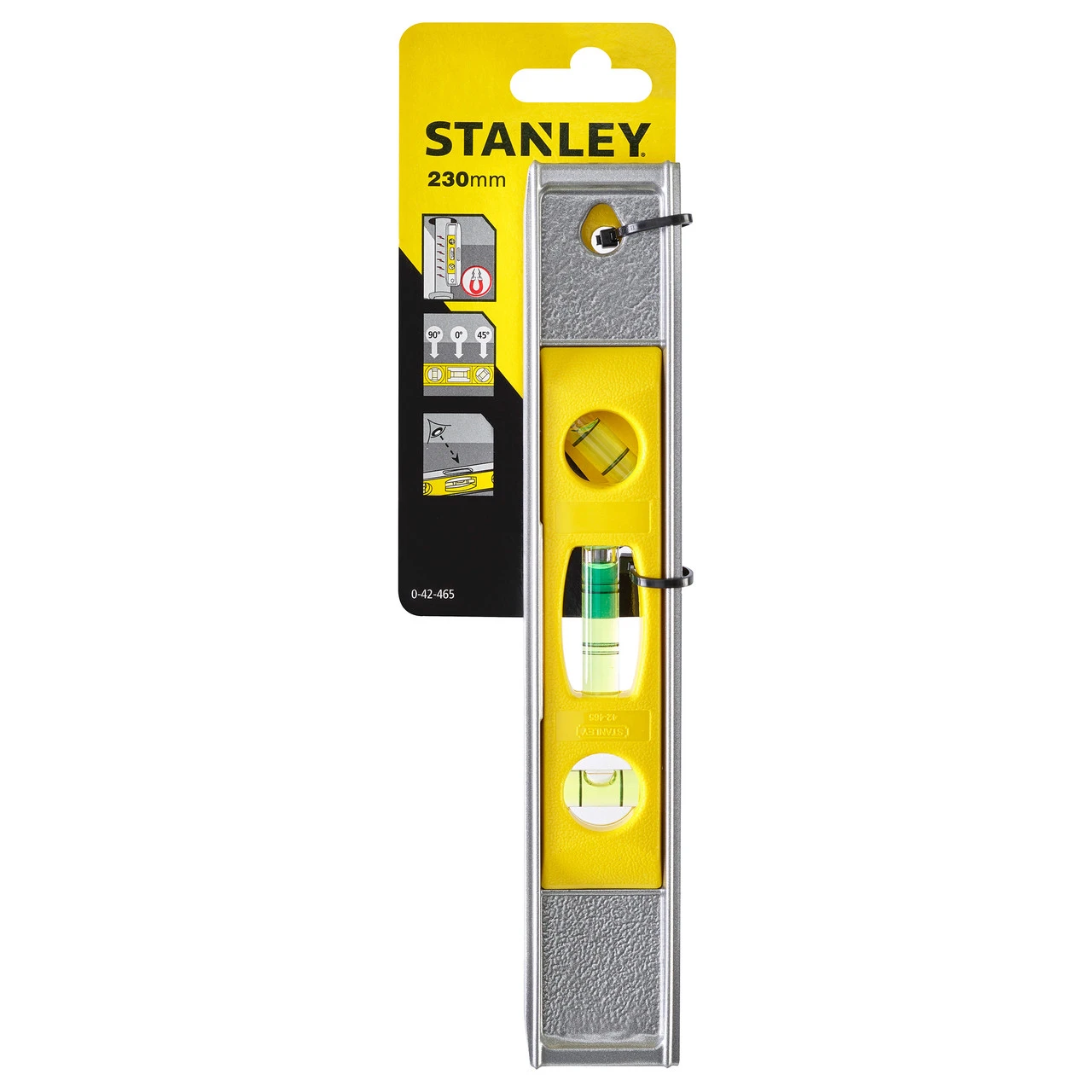 Stanley 230mm / 9" Aluminium Magnetic Torpedo Level 3 Vials (0-42-465) 4 Stanley 230mm / 9" Aluminium Magnetic Torpedo Level 3 Vials (0-42-465) - Image 2