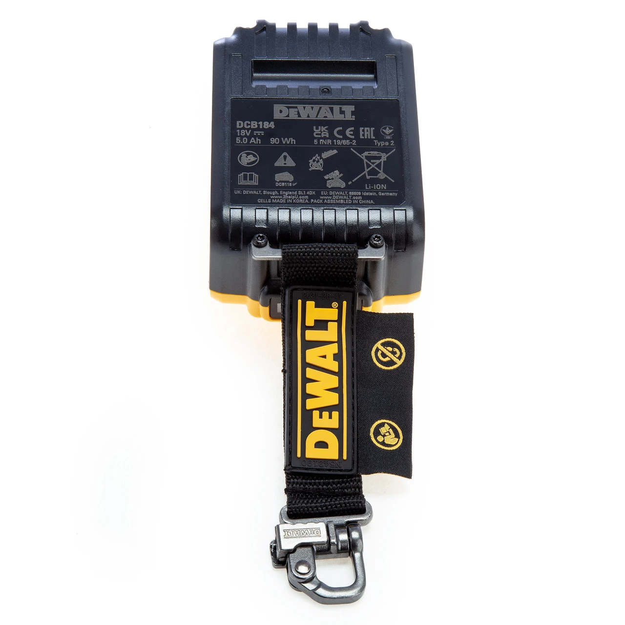 Dewalt DCB184LR 18V XR 5.0Ah Li-ion Battery - Lanyard Ready 6 Dewalt DCB184LR 18V XR 5.0Ah Li-ion Battery - Lanyard Ready - Image 4