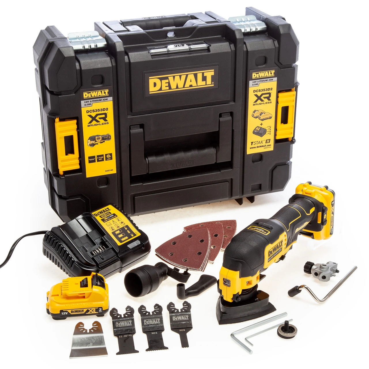 Dewalt DCS353D2 12V XR Oscillating Multi Tool With 31 Accessories (2 X 2.0Ah Batteries) In TSTAK Box 3 Dewalt DCS353D2 12V XR Oscillating Multi Tool With 31 Accessories (2 X 2.0Ah Batteries) In TSTAK Box