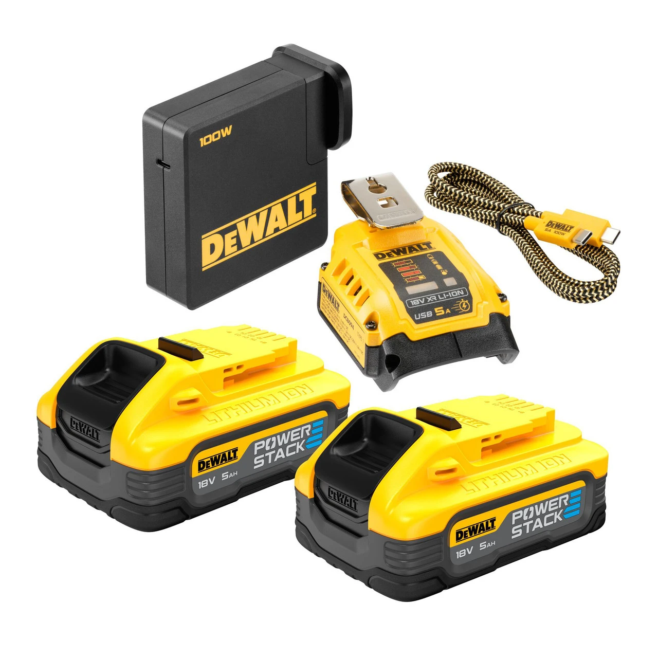 Dewalt DCB094H2 Powerstack Charging Kit With USB Adaptor (2 X 5.0Ah Batteries) 3 Dewalt DCB094H2 Powerstack Charging Kit With USB Adaptor (2 X 5.0Ah Batteries)