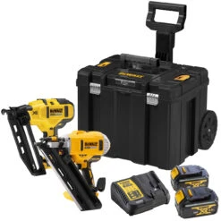 Dewalt DCK264M2T 18V XR Framing & Finishing Nailer (2 X 4.0Ah Batteries) In TSTAK Rolling Case