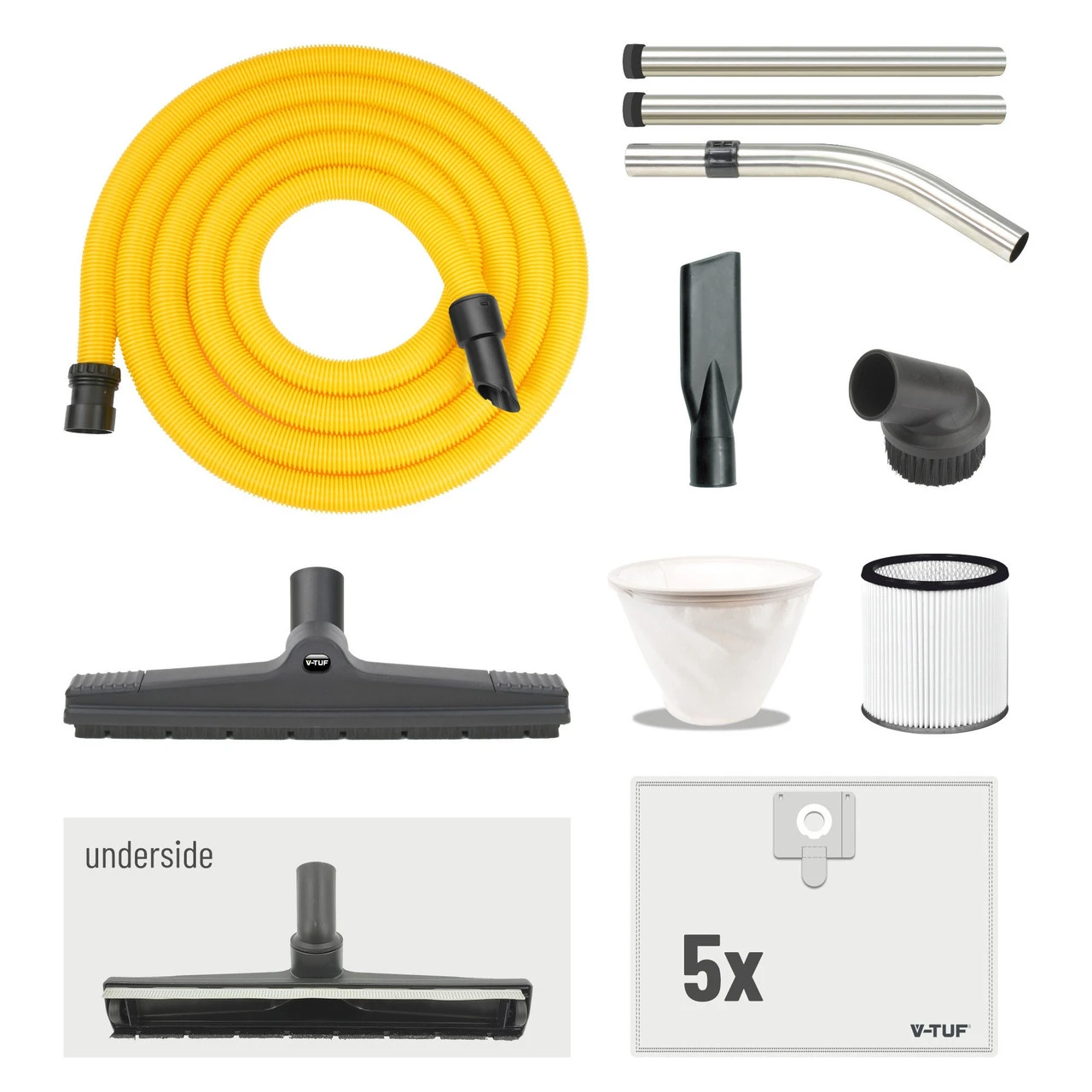 V-TUF MAXI H-Class Industrial Wet & Dry Dust Extractor 50L (110V) With Accessories 4 V-TUF MAXI H-Class Industrial Wet & Dry Dust Extractor 50L (110V) With Accessories - Image 2