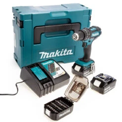 Makita DHP482JX14 18V LXT Combi Drill Limited Edition (2 X 5.0Ah Batteries) In Makpac Case