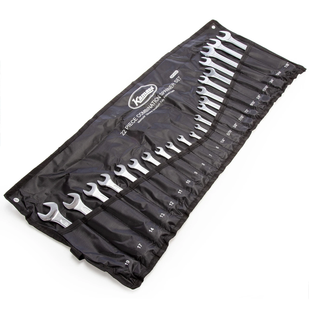 Kamasa SP2422 Metric/Imperial Combination Spanner Set In Wallet (22 Piece) 3 Kamasa SP2422 Metric/Imperial Combination Spanner Set In Wallet (22 Piece)