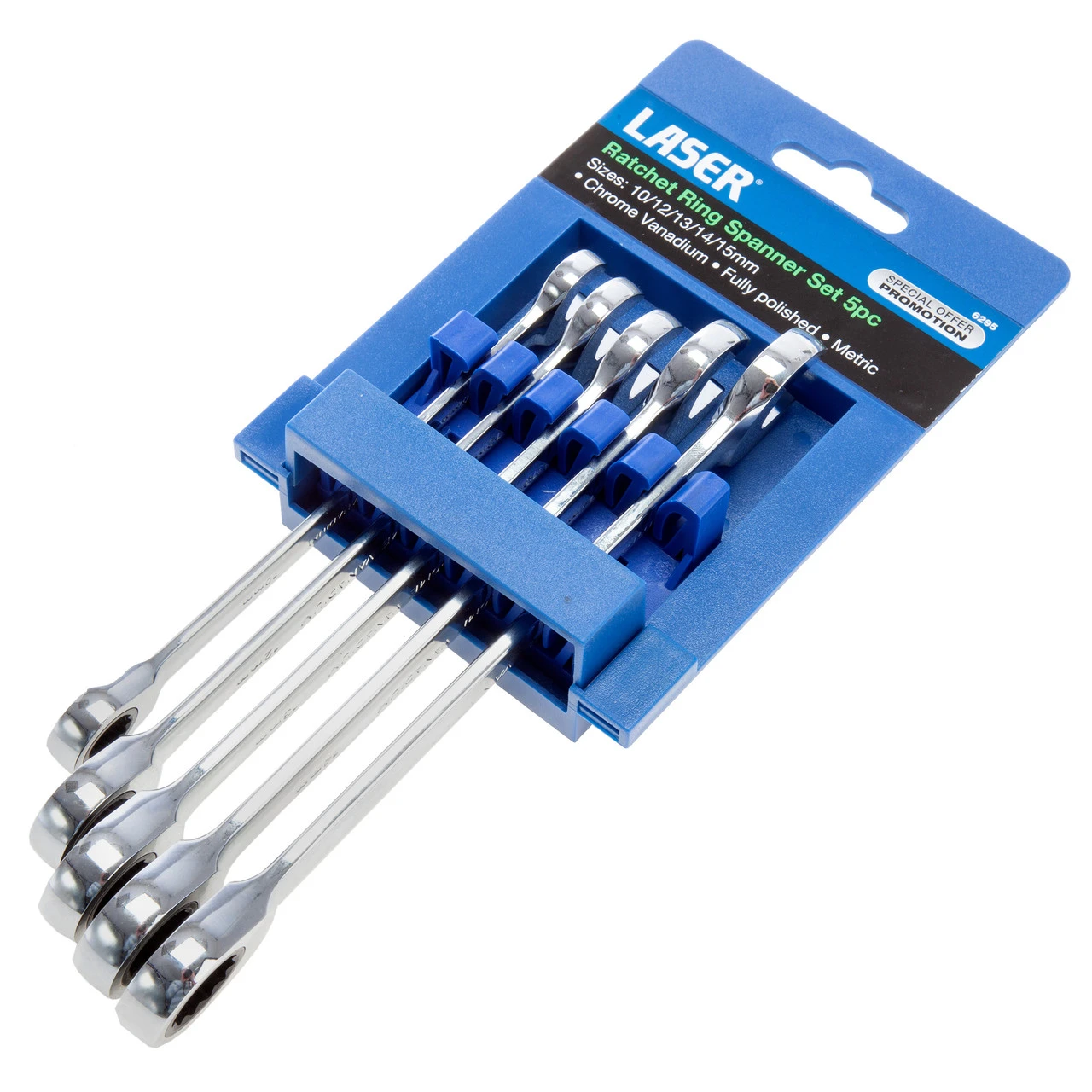 Laser 6295 Metric Ratchet Ring Combination Spanner Set (5 Piece) 3 Laser 6295 Metric Ratchet Ring Combination Spanner Set (5 Piece)