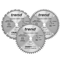 Trend CSB/CC184/3PK CraftPro Saw Blade Mixed Triple Pack 184mm - 24, 48 & 60T